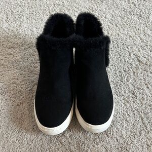 SM New York Black Ankle Boots with White Soles